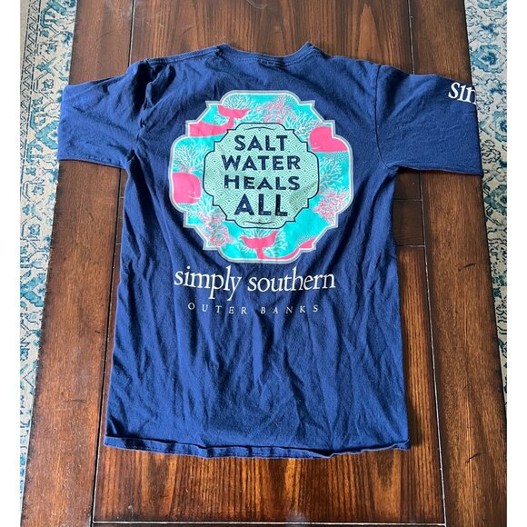 Simply Southern Blue Salt Water Heals All Long Sleeve T-Shirt Small - Picture 5 of 8